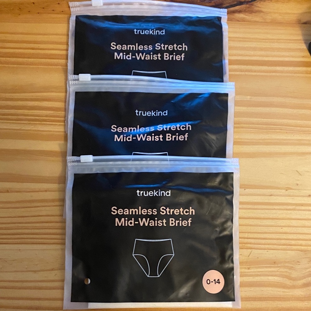 Truekind Seamless Stretch Mid-Waist Brief - Black - 3 pack